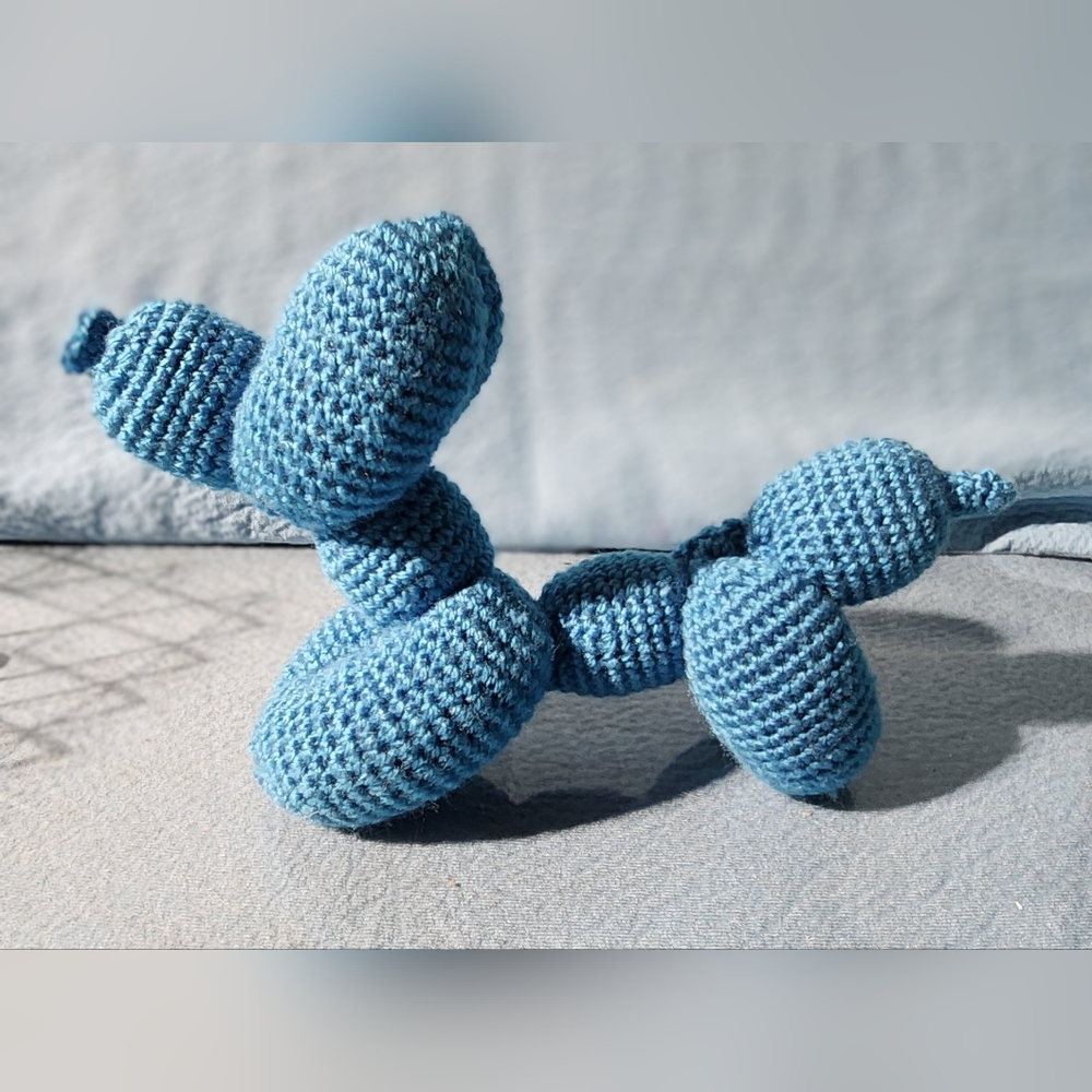 Handmade Blue Crochet Balloon Dog